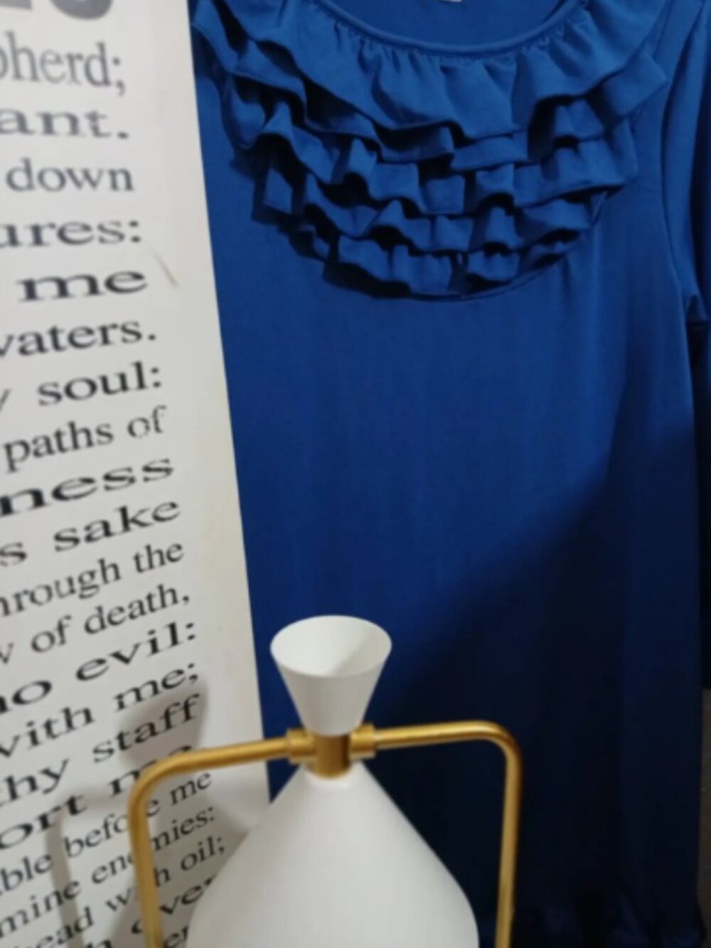 Blue Ruffle Blouse - Picture 3 of 5